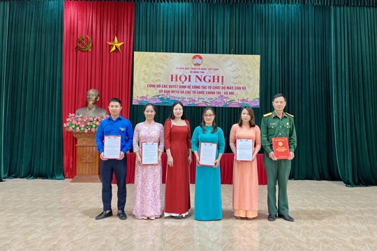 Uỷ ban Mặt trận Tổ quốc Việt Nam xã Minh Tân tổ chức Hội nghị Công bố các quyết định về tổ chức và công tác cán bộ của Uỷ ban MTTQ và các tổ chức chính trị - xã hội; Hội nghị lần thứ nhất của Uỷ ban MTTQ xã Minh Tân 